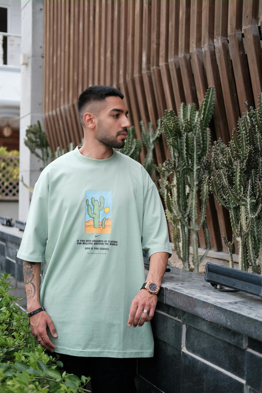 Green Vibes - Printed T-shirt in the Garden